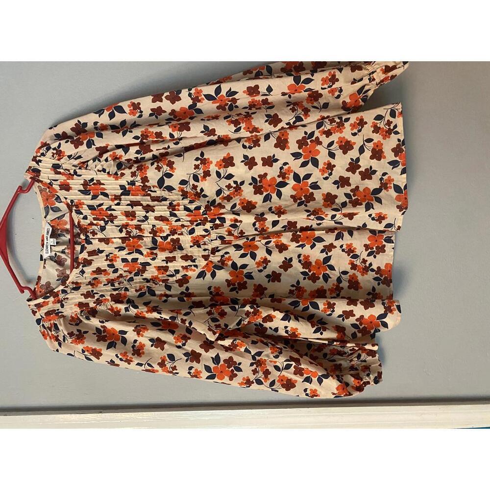 Elizabeth and James Floral Print Bohemian Blouse 100% Cotton Large - Picture 11 of 15